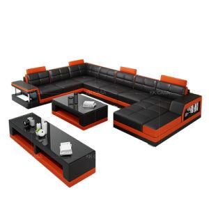 Europe Italian Living Room Genuine Leather Modern Sofa