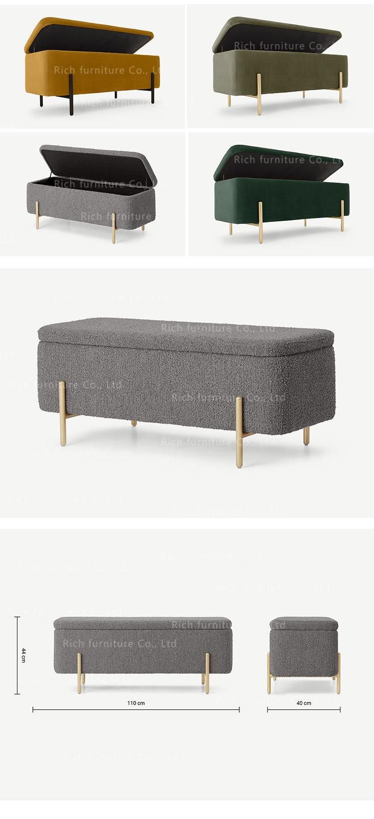 Home Furniture Rectangular Stool Footstool Long Storage Ottoman Stool
