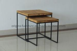 Side Table with Metal Leg