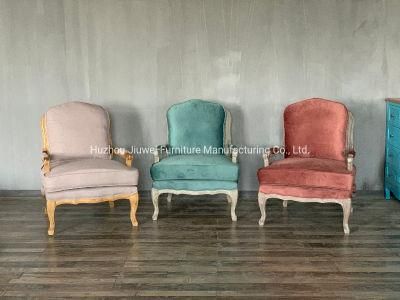 Best Selling French Provincial Natural Oak Wood Cane Wicker Rattan Back Home Furniture Arm Chairs