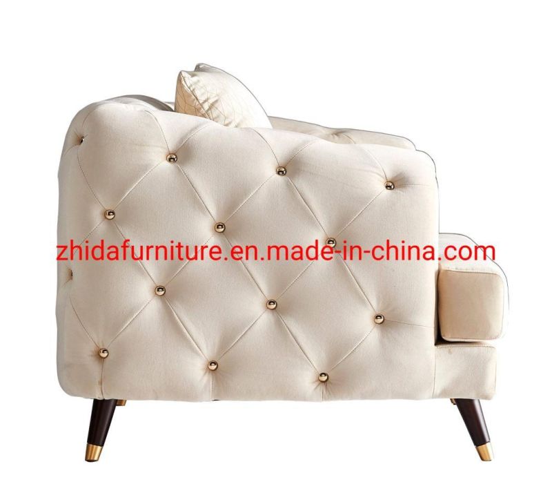 MID Back Antique Luxury Living Room Furniture Velvet Sofa Set