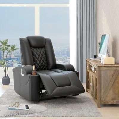 Jky Furniture Leather Home Theater Power Recliner Seating Set with Customerization Functions