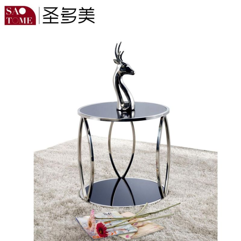 Modern Exquisite Furniture Metal Glass Round End Table
