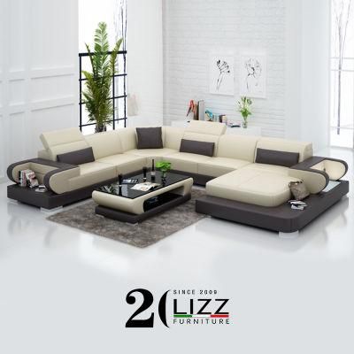 China Manufacturer Wholesale Living Room Home Office Furniture Genuine Leather Room Sofa