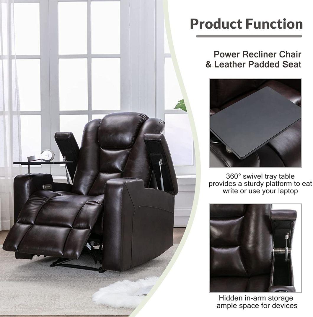 Jky Furniture Modern Design Leather Home Theater Power Recliner Sofa Set with Customerization Functions