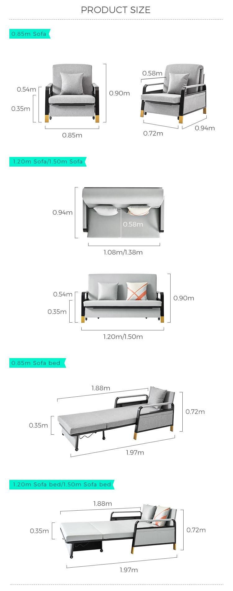 Linsy Triple Seater Metal Folding Modern Corner Sofa Bed Ls182sf3