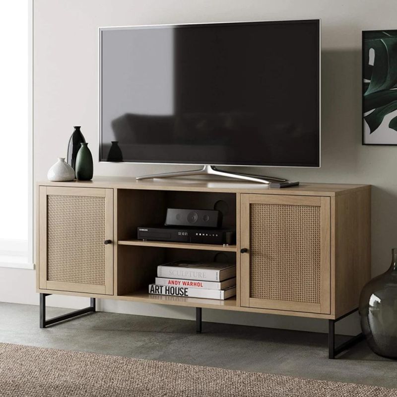 Modern TV Stand Entertainment Cabinet Console with Storage Doors for Living Media Room