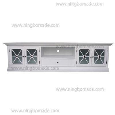 Classic Contemporary Interiors Furniture White/Black TV Stand with 4 Doors