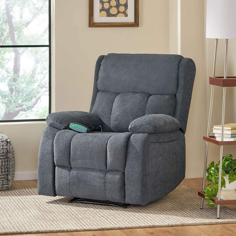 Jky Furniture Massage Function Fabric High Adjustable Over-Filled Caushion Manual Recliner for Living Room