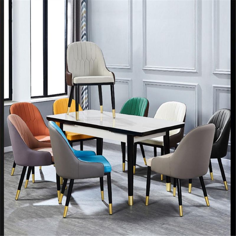 Nordic Style Light Luxury Leather Backrest Home Hotel Negotiation Restaurant Dining Chair