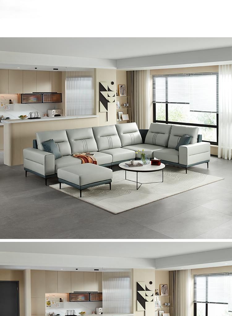 Hot Sale Low Back ISO 8191 Italian Modern Leather Sofa Set Tbs061