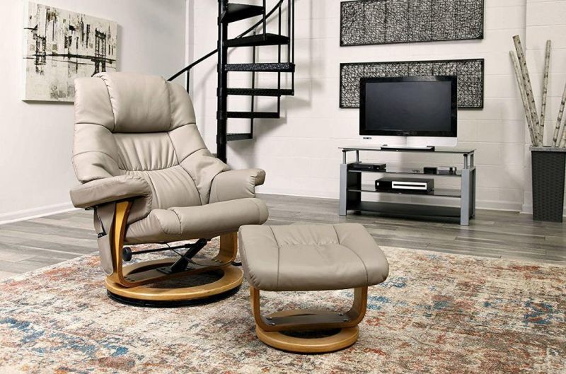 Jky Furniture Adjustable Modern Design Leather Leisure Chair with Ottoman and 8 Points Vibration Massage Functions (2 In Ottoman 6 In Chair)