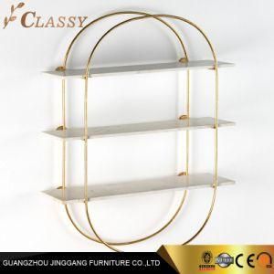 Multi-Function Gold Stainless Steel Frame with Tempering Glass Cover Shelf