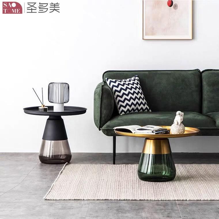 New Style Home Furniture Living Room Coffee Table Metal Round Side Table Bedroom Table Melamine Laminated Tea Table