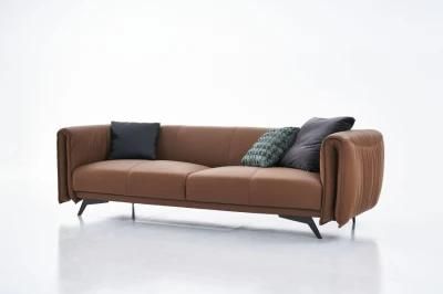 PF80 4 Seater with Armrest Leather Sofa, Italian Design Living Set in Home and Hotel Furniture Customization