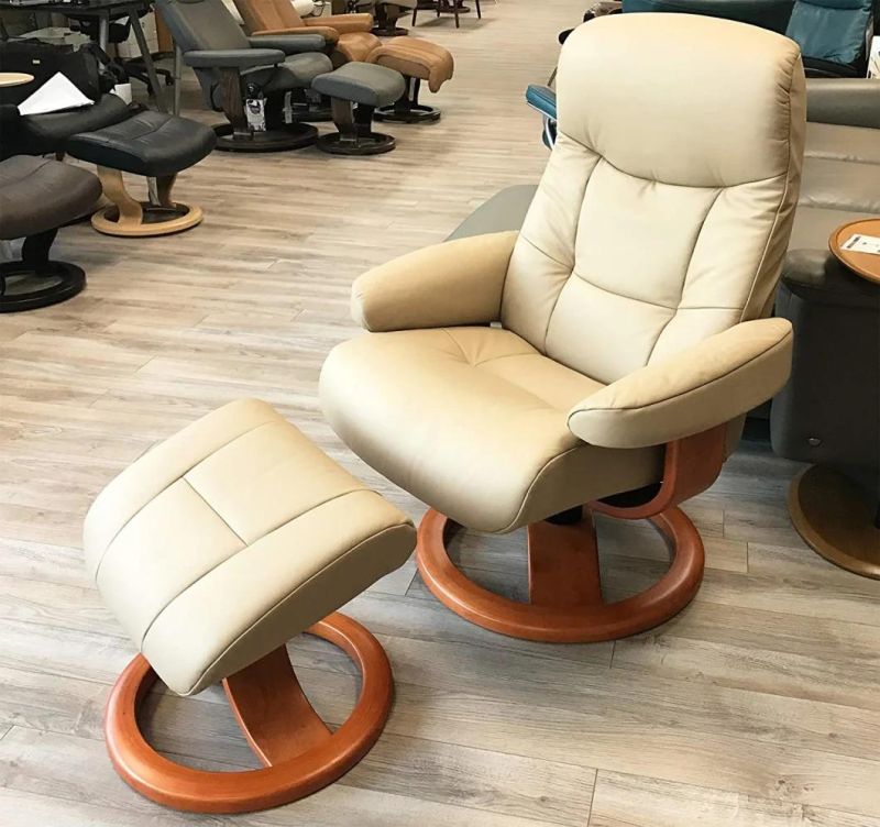 Jky Furniture Modern Design 8 Points Vibration Massage Functions (2 In Ottoman 6 In Chair) Leather Leisure Chair with Ottoman