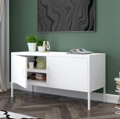 Factory Direct Two Doors Storage with Brown/Black Modern TV Stand for Living Room Furniture