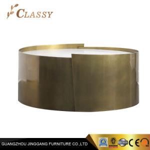 Quality Luxury Marble Coffee Table with Brass Metal Frame