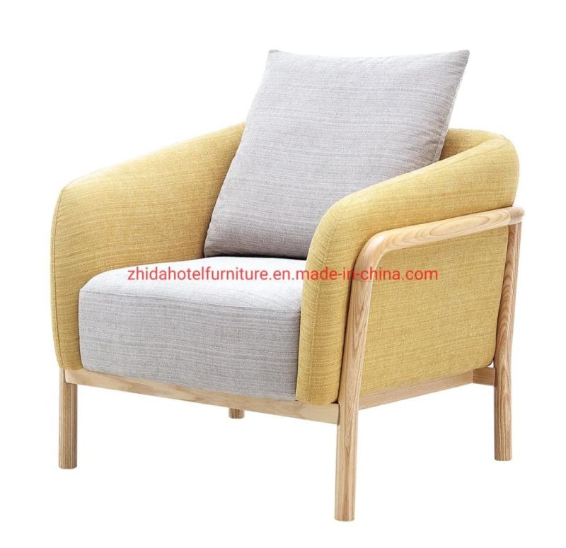 Modern Furniture Woodrn Armrest Living Room Home Bedroom Restaurant Chair