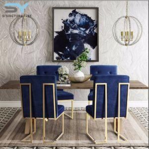 Hotel Chair Furniture Modern Dining Chair Blue Velvet Chair