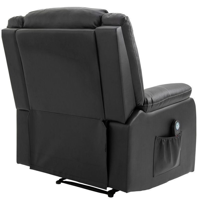 Jky Furniture Leather Manual Recliner Chair with Big Wingback and Inner Seat Width