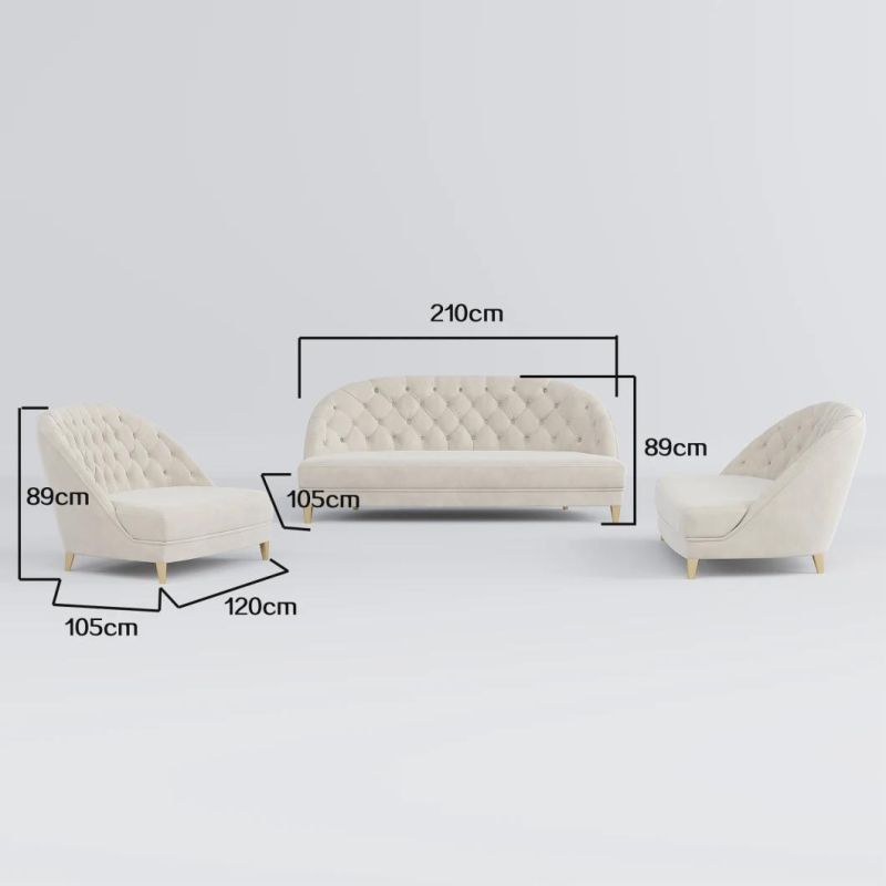 High Quality European Modern Modular 1+2+3 Home Living Room Sofa Leisure Furniture Long Couch