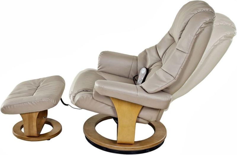 Jky Furniture Adjustable Modern Design Leather Leisure Chair with Ottoman and 8 Points Vibration Massage Functions (2 In Ottoman 6 In Chair)
