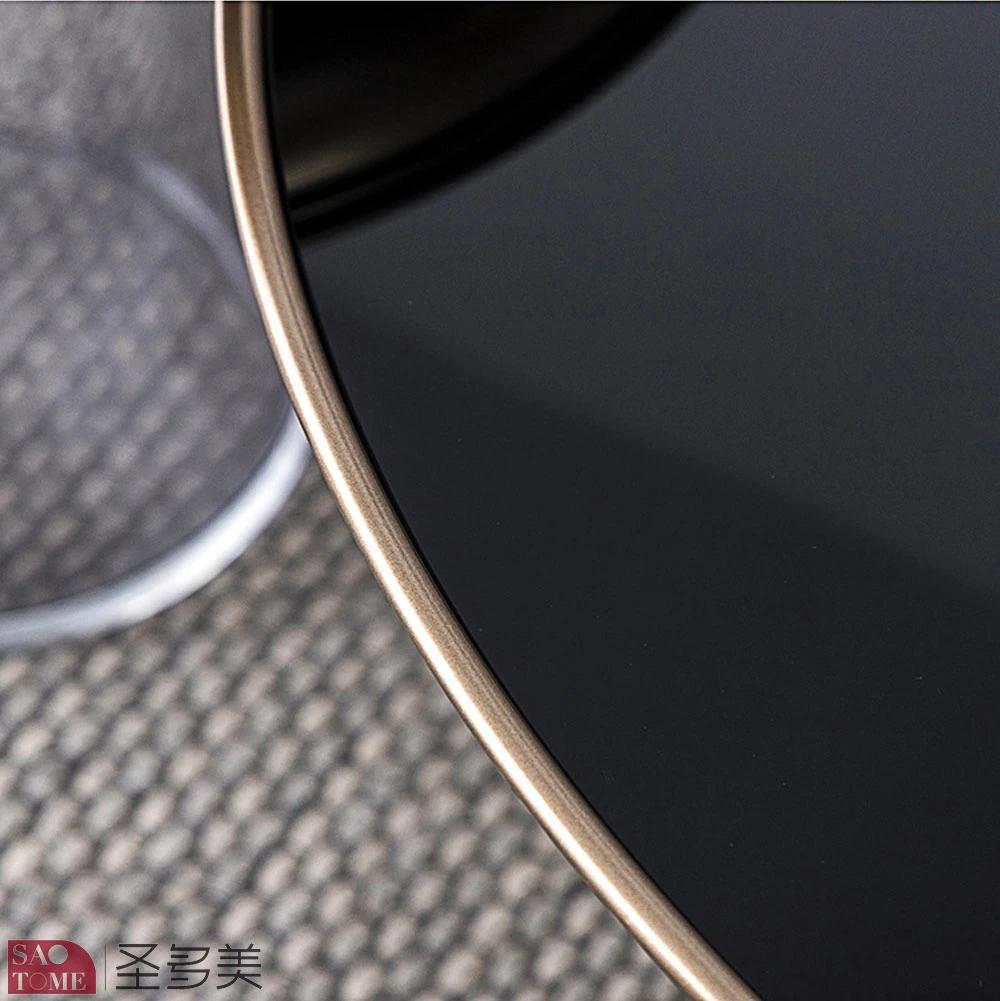 New Style Home Furniture Living Room Coffee Table Metal Glass Side Table Bedroom Table Melamine Laminated Tea Table