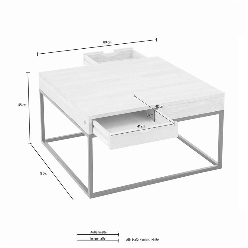 Pure Colored Wooden Coffee Table with a Drawer