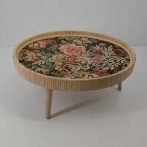 Factory Cheap Price Modern Wooden Tea Table for Living Room Round Tray Coffee Table with Solid Wood Leg