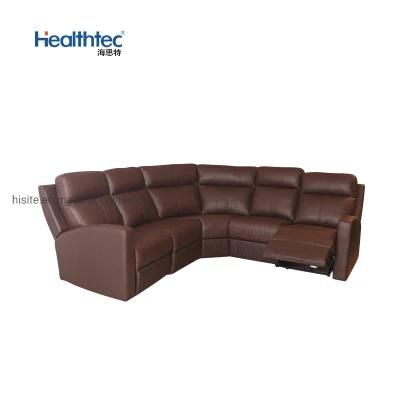 Brown Leather Corner Reclining Sofa