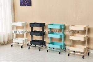 Metal Trolley Storage Shelf with Caster