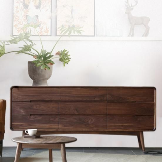 Nordic Style All Solid Wood Nine Bucket Cabinet Bedroom Living Room Locker Drawer Porch Cabinet Storage Simple Modern Cabinet Panel Furniture