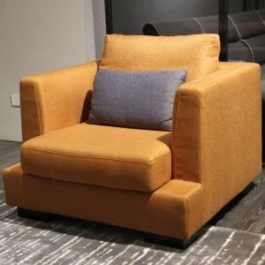 One Seat Fabric Sofa with Feather Pillow for Home