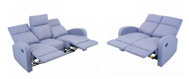 Jky Furniture Modern Design Technology Fabric Manual Recliner Sofa Set for (3+2+1) with Over-Filled Cushion and Customizable Drop Down Table