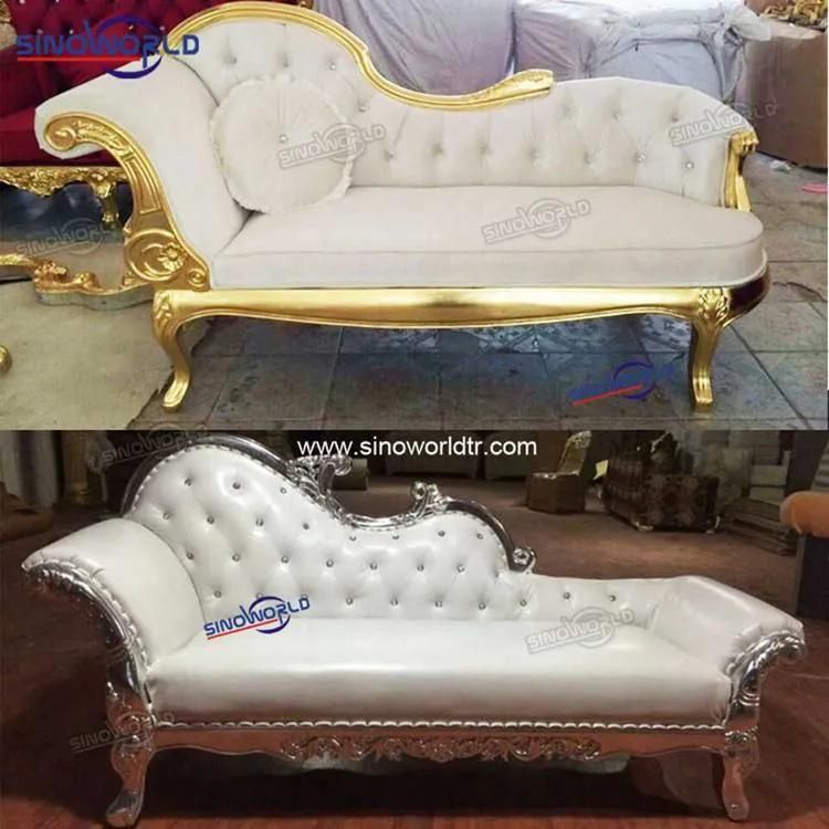 High Quality White Golden Luxury High Back Wedding Salon Throne King Sofa Chair
