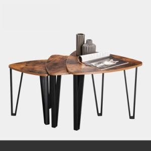 Structure to Assemble Coffee Table and End Table Steel and Wood Simple Living Room Furniture Modern Wooden Panel, Panel Steady