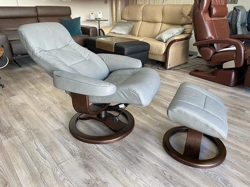 Jky Furniture Modern Design 8 Points Vibration Massage Functions (2 In Ottoman 6 In Chair) Leather Leisure Chair with Ottoman