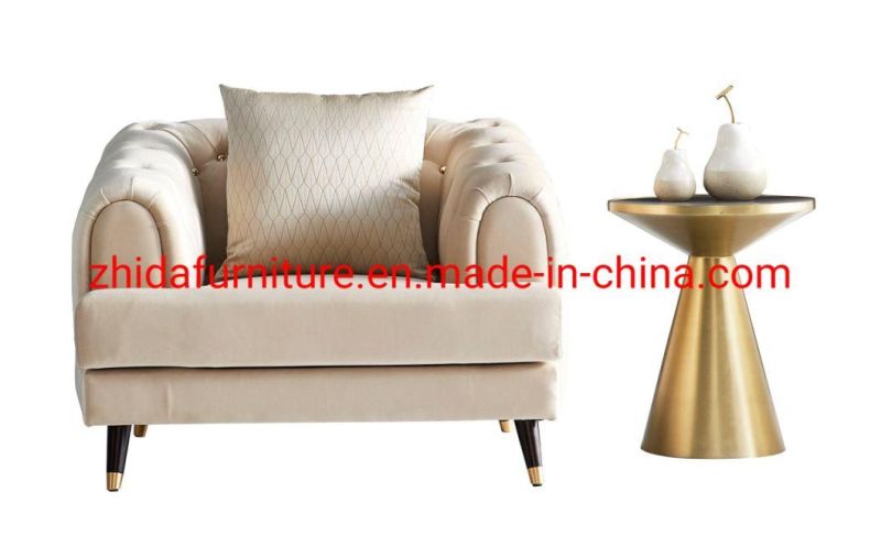 MID Back Antique Luxury Living Room Furniture Velvet Sofa Set