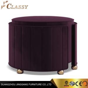 New Design Living Room Furniture Pouf Ottoman Velvet Stool