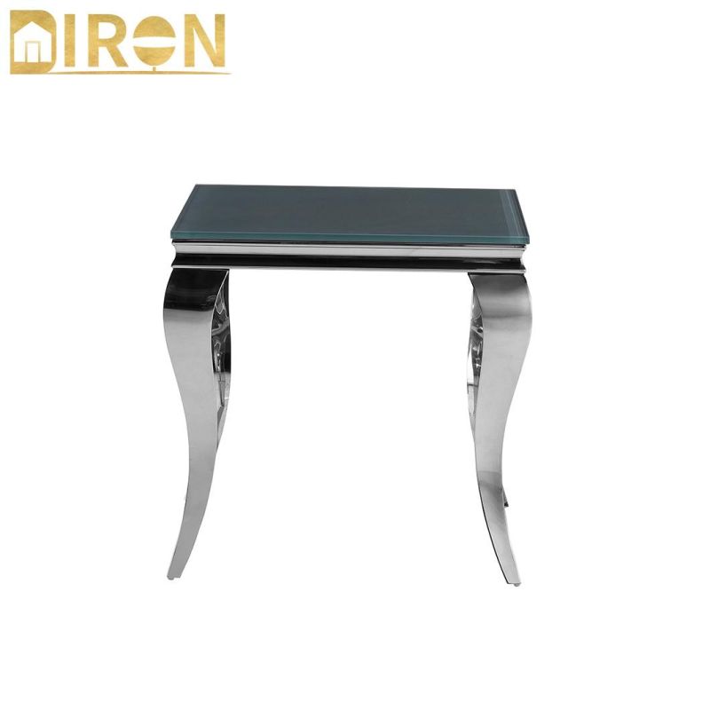 Marble Top Stainless Steel Frame Side Table Coffee Table for Home Hotel Apartment
