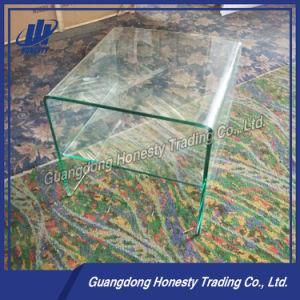 CB022 Top Quality Bent Glass Side Table with Layer