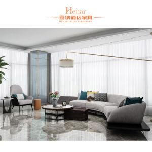 Hotel Leisure Area Half Moon Design Sofa with Single Sofa Chair