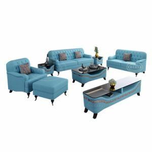 Living Room Sofa Sets Modern Sofa Set Design Fabric Leather 1+2+3 Blue Sofa