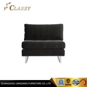 Black Fabric Living Room Armless Sofa Chair for Retail