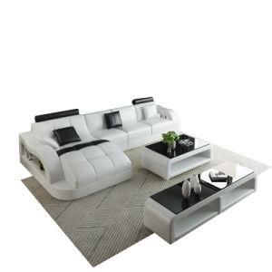 Latest Simple Design Genuine Leather U Shaped Movable Sectional Sofa