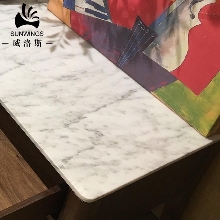 Marble Top TV Stand High Grade Ash Wood Frame