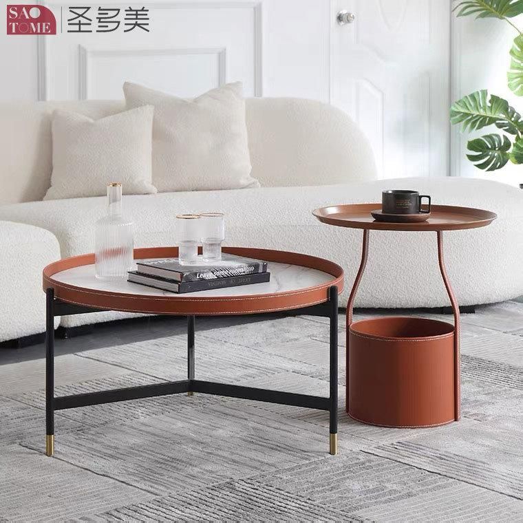 New Style Home Furniture Living Room Round Coffee Table Metal Side Table Bedroom Table Melamine Laminated Tea Table