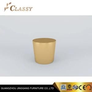 Dubai Style Luxury Hotel Furniture Side Table with Golden Brass Based