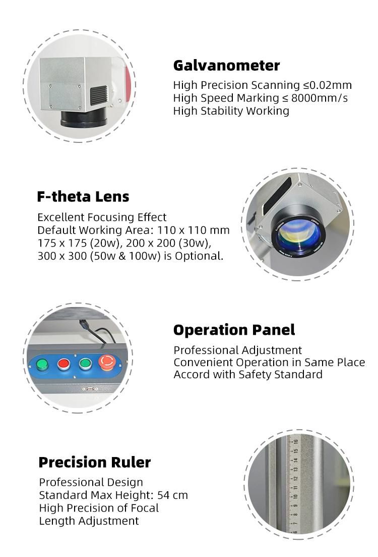 Fiber Laser Marking Machine with Xy Axis Mobile Platform